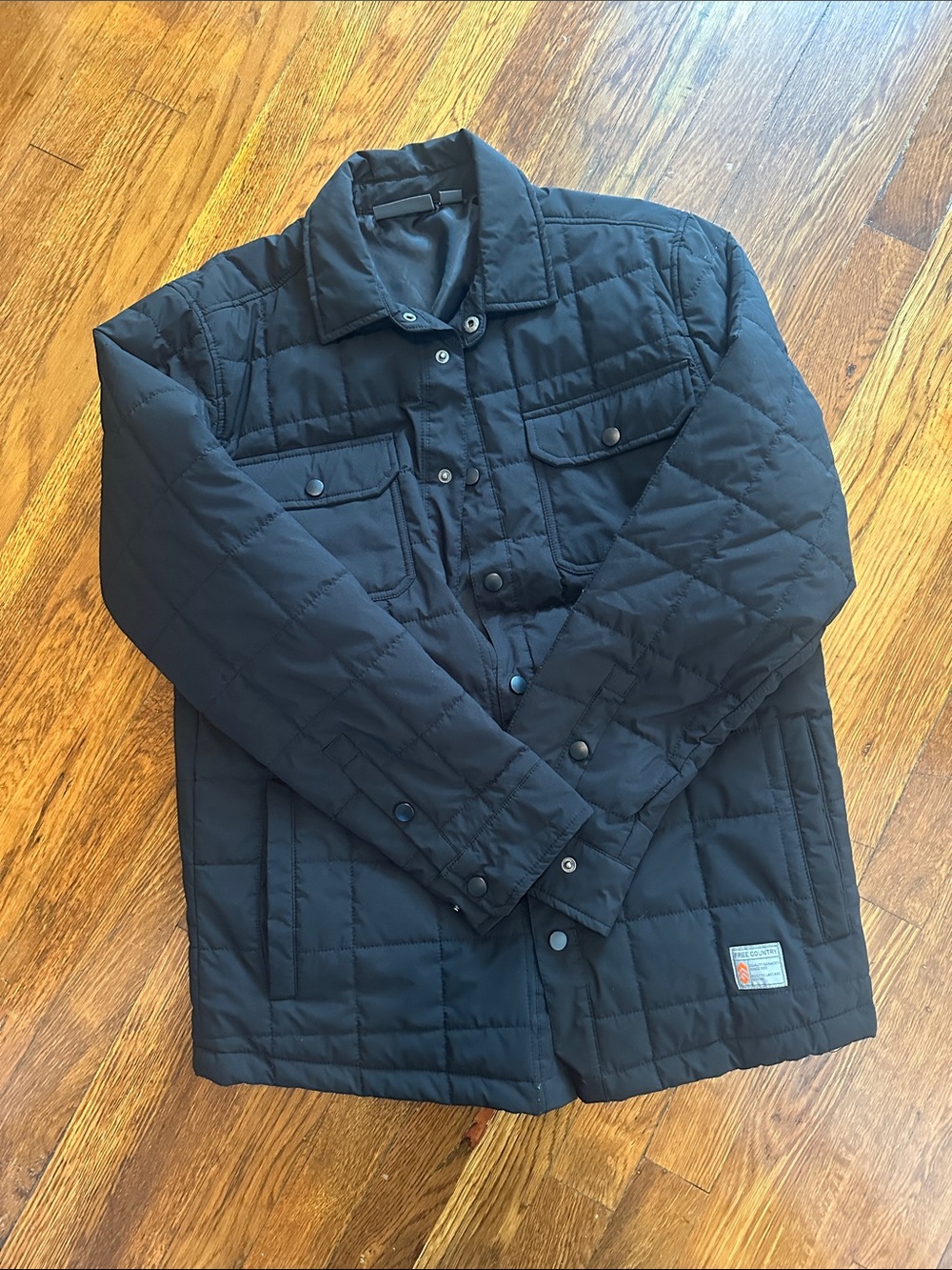 Men’s Free Country Black Quilted Button-Front Jacket
